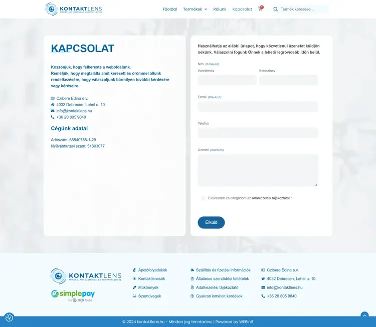 kontaktlens hu kapcsolat